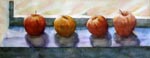 still life, apples, fruit, windowsill, window, light, original watercolor painting, gabetta